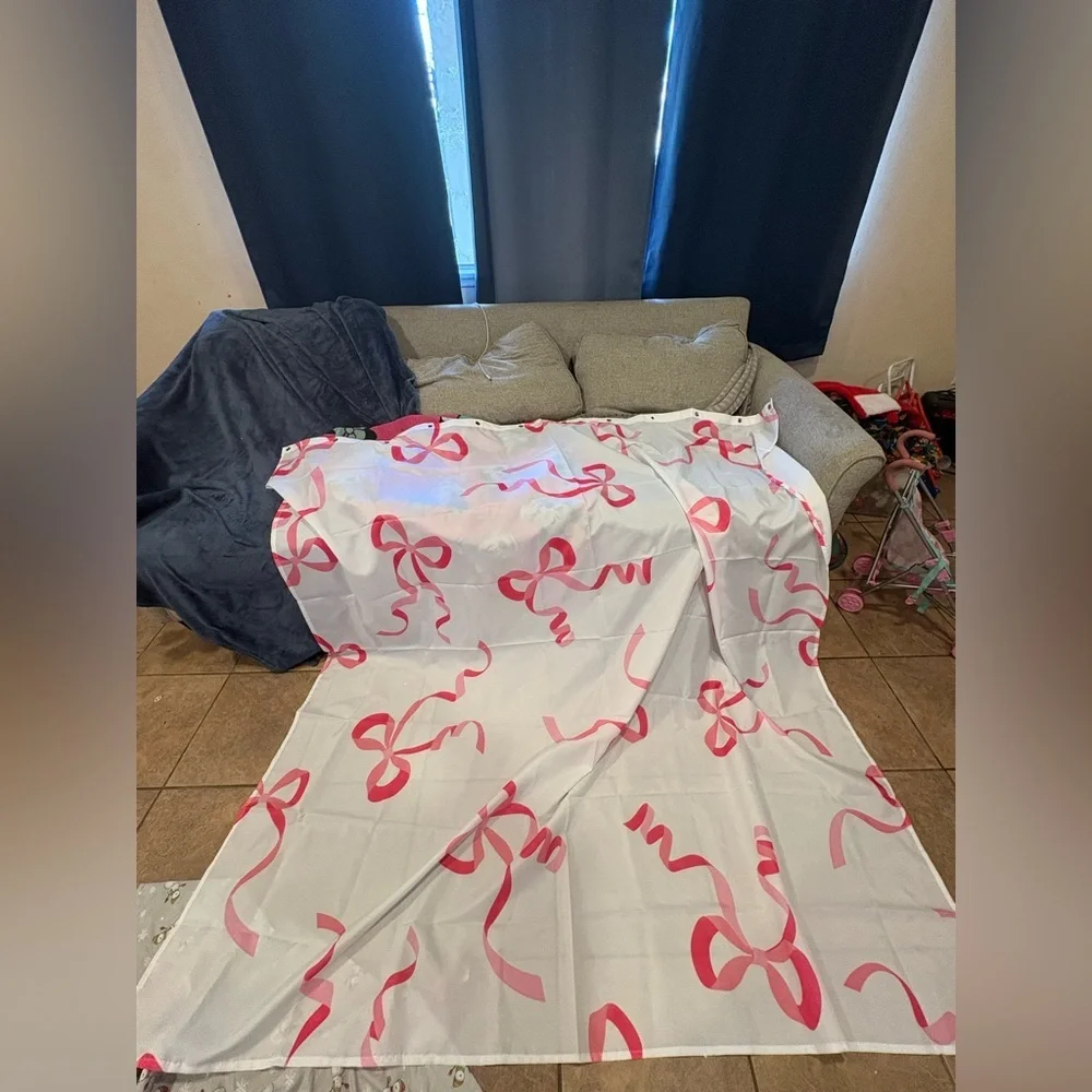 Pink Bow Shower Curtain - Picture 4 of 6